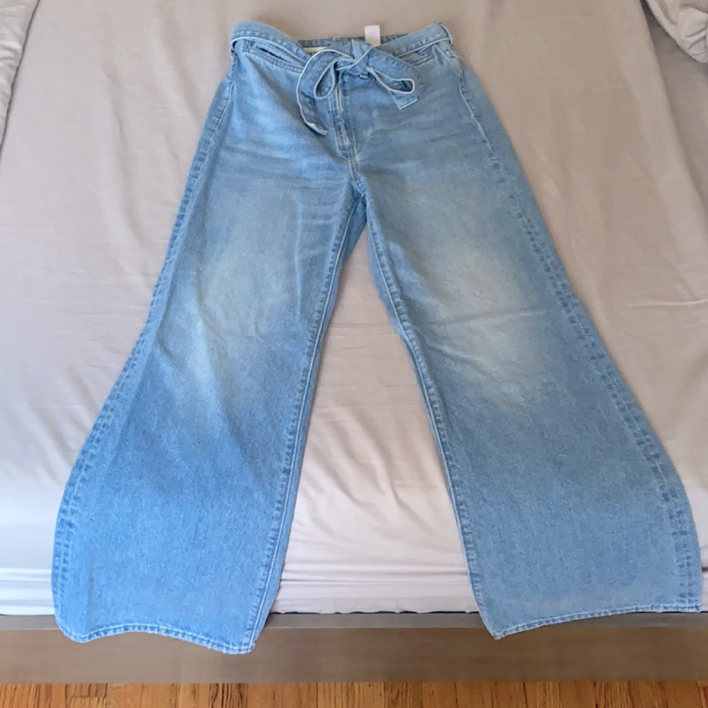 High waist denim wide leg